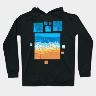 Beach Cut Paper Landscape Hoodie